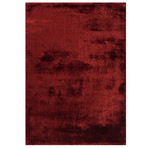 tapis design de salon rouge douceur en viscose