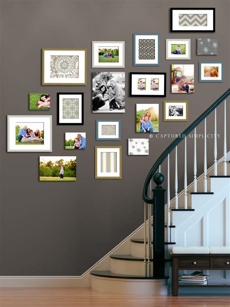stairway displays wall collage ideas child family photographer