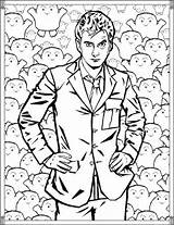 Doctor Coloring Who Pages Tv Tenth Tennant David Printable Adult Adults Printables Shows Books Color Drawing Tardis Walking Dead Kids sketch template