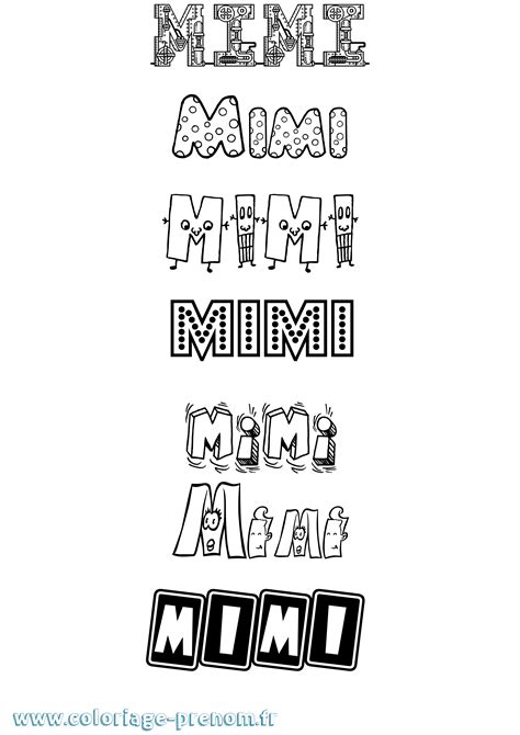 coloriage du prenom mimi  imprimer ou telecharger facilement