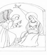 Annunciation Mary Coloring sketch template