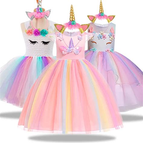 princess party dress unicorn party girls dress elegant costume