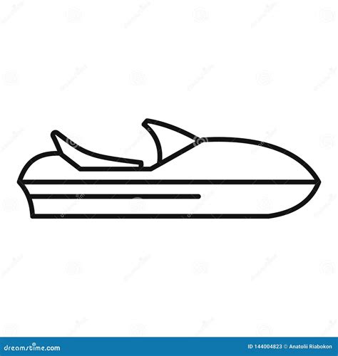 race jet ski icon outline style stock vector illustration