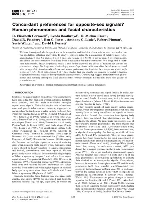 pdf concordant preferences for opposite sex signals human pheromones