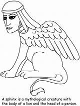 Coloring Pages Sphinx Egypt Egyptian Monsters Printable Greek Clipart Creatures Book Print Ancient Sheet Chariot Popular Kids Library Advertisement Mythological sketch template