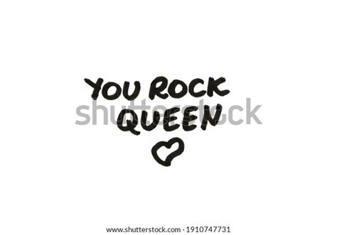 rock queen handwritten message  stock illustration