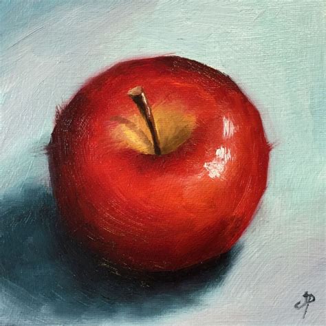 red apple   oil painting  jane palmer apple painting art paintings  sale fruit
