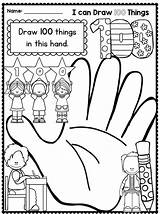 100 School Days Coloring Pages Printable 100th Printables Activities Sheets Hand Activity 100s Draw Things Kids Teacherspayteachers sketch template