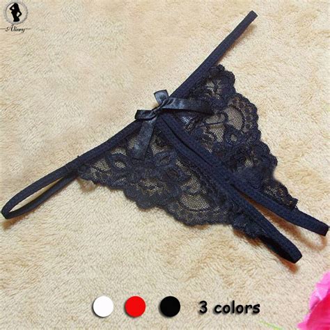 alinry 2018 hot sexy panties lace 3 colors g strings open crotch thongs