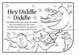 Lyrics Diddle Hey Rhymes Nursery Activities Songs Rhyme Colouring Little Sheet Preschool Book Activity English sketch template