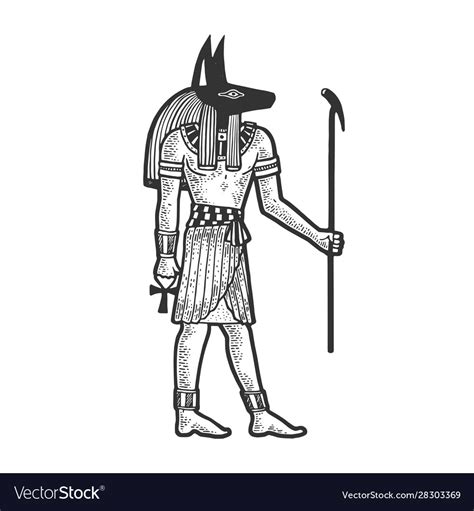 egyptian jackal god drawing