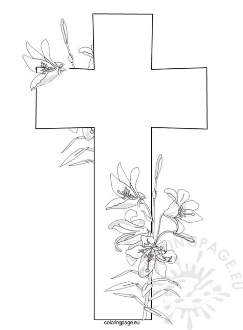 cross  flowers coloring page