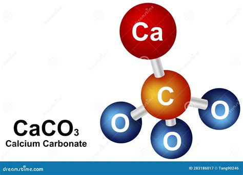 molecular formula  calcium carbonate stock illustration