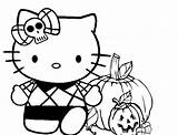 Halloween Kitty Coloring Hello Pages Spooky Printable Print sketch template