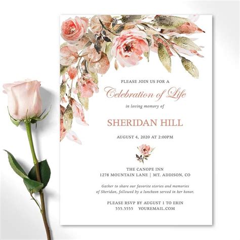 template  printable celebration  life invitations