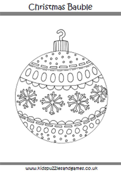 christmas bauble coloring page kids puzzles  games