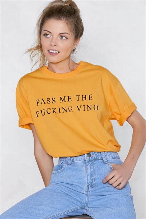 pass me the vino yellow clothes t shirt women casual summer tee