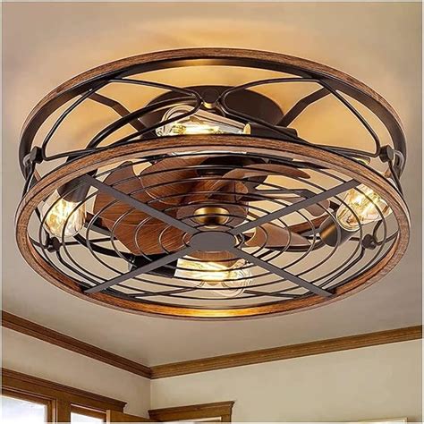 caged ceiling fan  lightflush mount ceiling fan  industrial