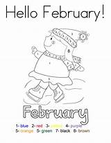Coloring February Hello Pages Print Sheets Printable Kids Colors Size Twistynoodle Choose Board sketch template