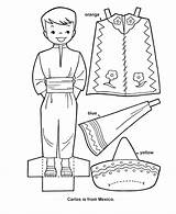 Paper Doll Coloring Activity Sheets Dolls Printable Boy Kids Mexican Cutout Mexico Pages Children Heritage Hispanic Cut Craft Bluebonkers Boys sketch template