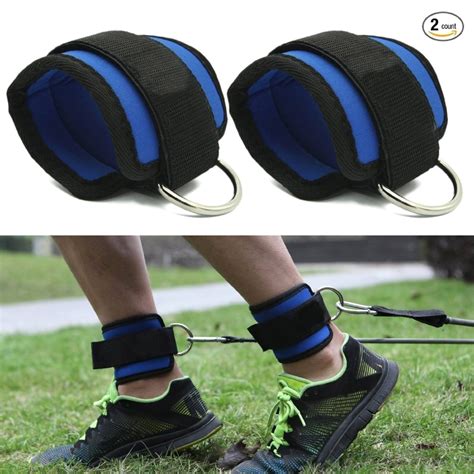 pair fitness ankle straps practical exercise ankle cuffs padded ankle strap  legs abs