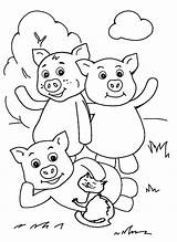 Coloring Pigs Little Three Pages Kids Color Print sketch template