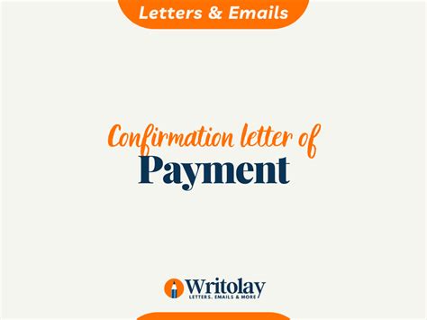 letter  confirmation  payment  template