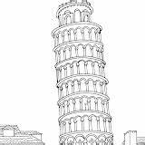 Pisa Tower Coloring Pages Post sketch template