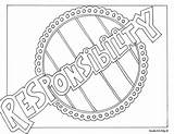 Responsibility Coloring Pages Color Word Kids Sheets School Colouring Doodle Printable Responsible Inspirational Sheet Elementary Quotes Quote Children Simple Words sketch template