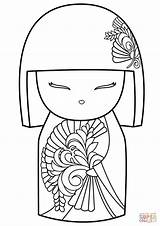 Kokeshi Neocoloring sketch template