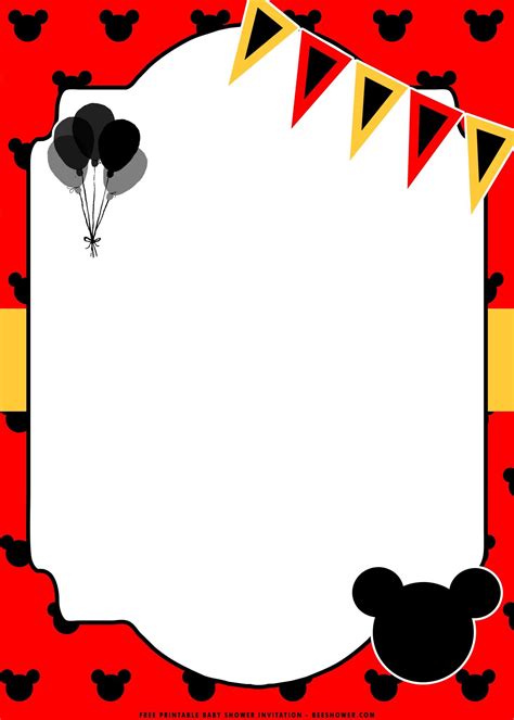 printable mickey mouse birthday party invitation templates