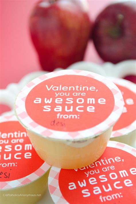 craftaholics anonymous applesauce valentine printable