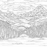 Paisagem Disegni Montagne Colorare Foresta Impressionante Colouring Paesaggio Mare Macomber Debbie Colorironline sketch template