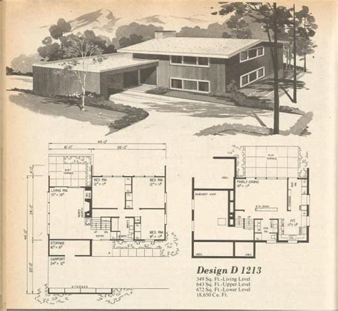 house plans   home planners  multi level designs  vintage house plans