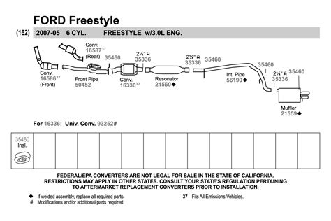 ford freestyle   walker  aluminized steel exhaust front pipe ebay