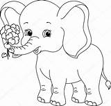 Kleurplaat Olifant Coloring Elefante Elefantes Dibujos Bebes Depositphotos Olifanten sketch template