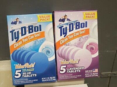 ty  bol  packs  tablets toilet bowl cleaner continuous blue  bigger  ebay