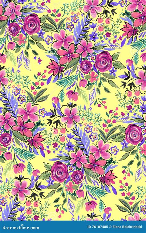 seamless ditsy floral pattern  bright flowers stock illustration