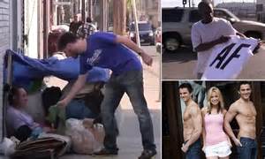 abercrombie and fitch s brand readjustment filmmaker hands out their clothes to la homeless in