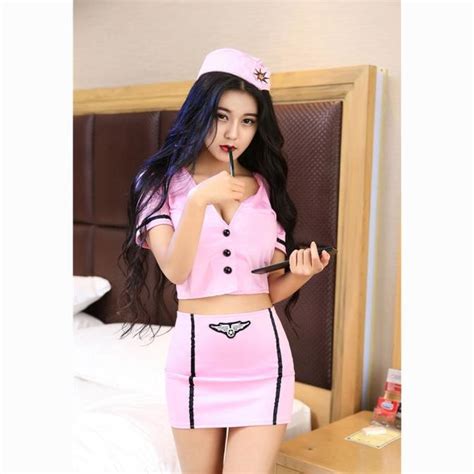 Jual Seragam Pramugari Cosplay Set Rok Mini Sexy Lingerie Permainan