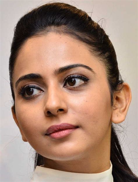 Hot Actress Rakul Preet Singh Oily Face Closeup Smiling Photos