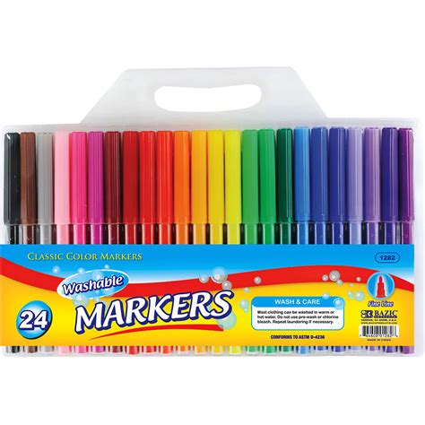 bazic washable markers fine   color thin tip coloring marker