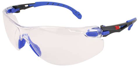 3m solus safety glasses blue frame clear anti fog lens