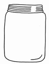 Jar Clipart Mason Empty Coloring Jars Clip Cookie Glass Template Candy Drawing Outline Cliparts Printable Stamps Pages Digital Line Open sketch template