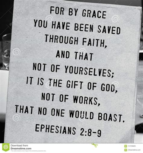 Ephesians 2 8 9 Bible Verse Stock Image Image Of