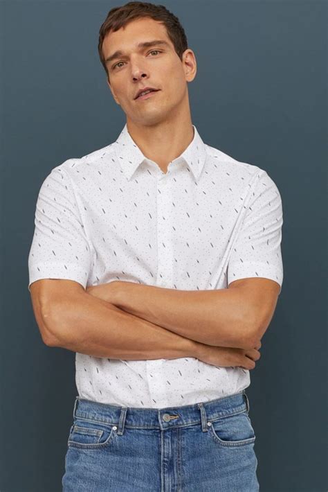 men  embrace wearing  patterned button  shirt   spring