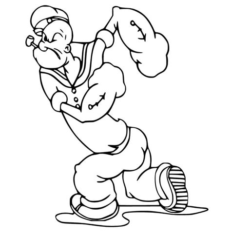 strong popeye coloring page  printable coloring pages  kids