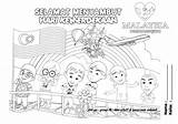 Malaysia Coloring Merdeka Pages Kids Print sketch template