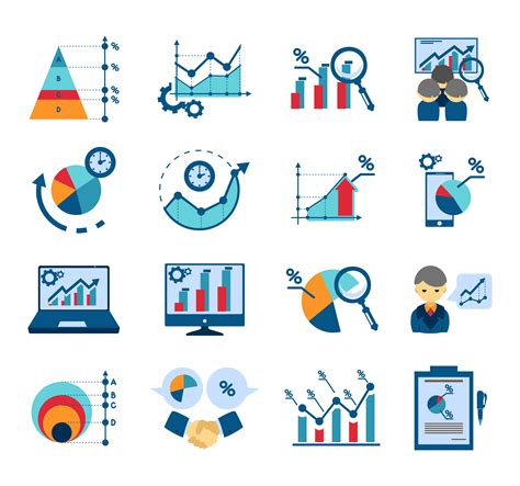 data analysis flat icons collection 468403 download free vectors