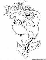 Mother Coloring Mothers Flowers Pages Flower Printactivities Kids Happy Print Color Printable Appear Printables Printed Only When Will sketch template